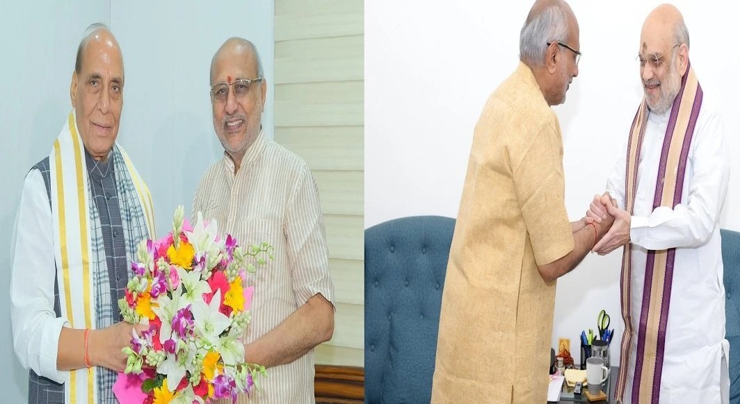 राजनाथ और अमित शाह ने मिले NDA के उपराष्ट्रपति पद के उम्मीदवार सीपी राधाकृष्णन