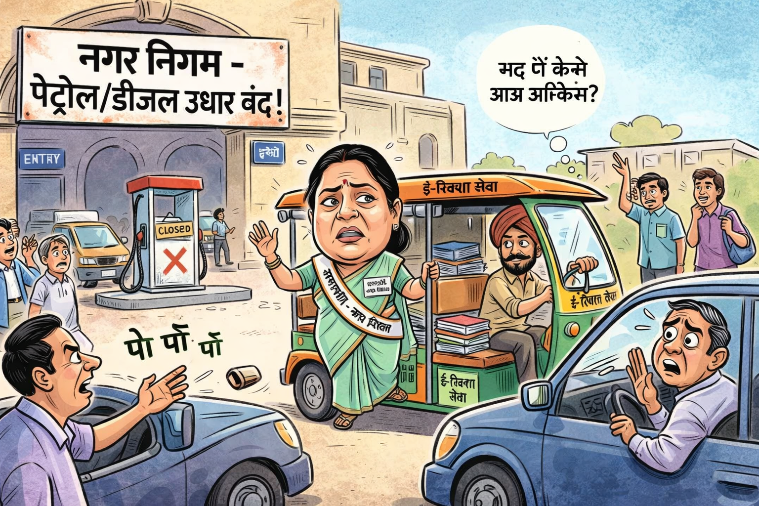 धमतरी निगम की हालत: अफसर ई-रिक्शा से ऑफिस, पेट्रोल-डीजल पर लगी कटौती