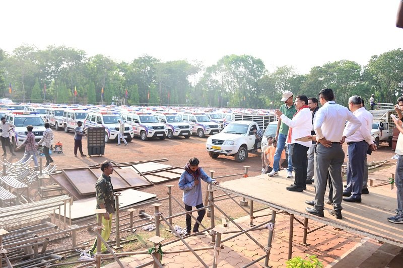 गृहमंत्री विजय शर्मा ने किया कार्यक्रम स्थल का किया निरीक्षण