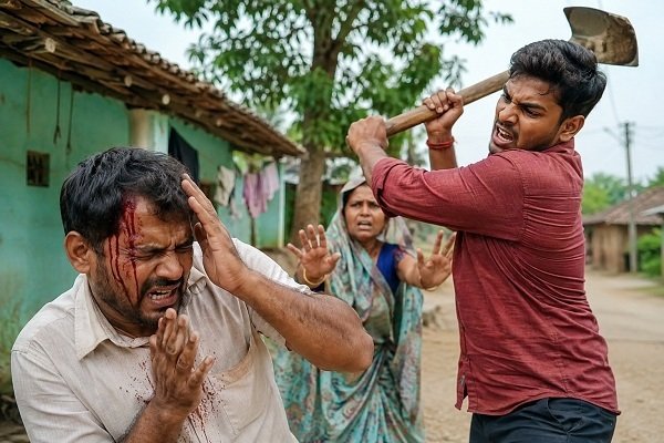 रास्ते को लेकर विवाद में चचेरे भाई ने फावड़े के डंडे से किया हमला, ग्रामीण घायल