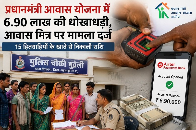 प्रधानमंत्री आवास योजना में 6.90 लाख की धोखाधड़ी, आवास मित्र पर FIR