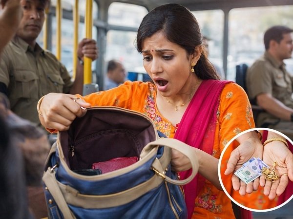 बस में महिला के पर्स से 2.75 लाख का सामान चोरी