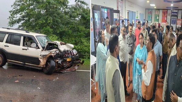 मंत्री केदार कश्यप के काफिले से टकराई स्कॉर्पियो, चार पुलिस जवान घायल